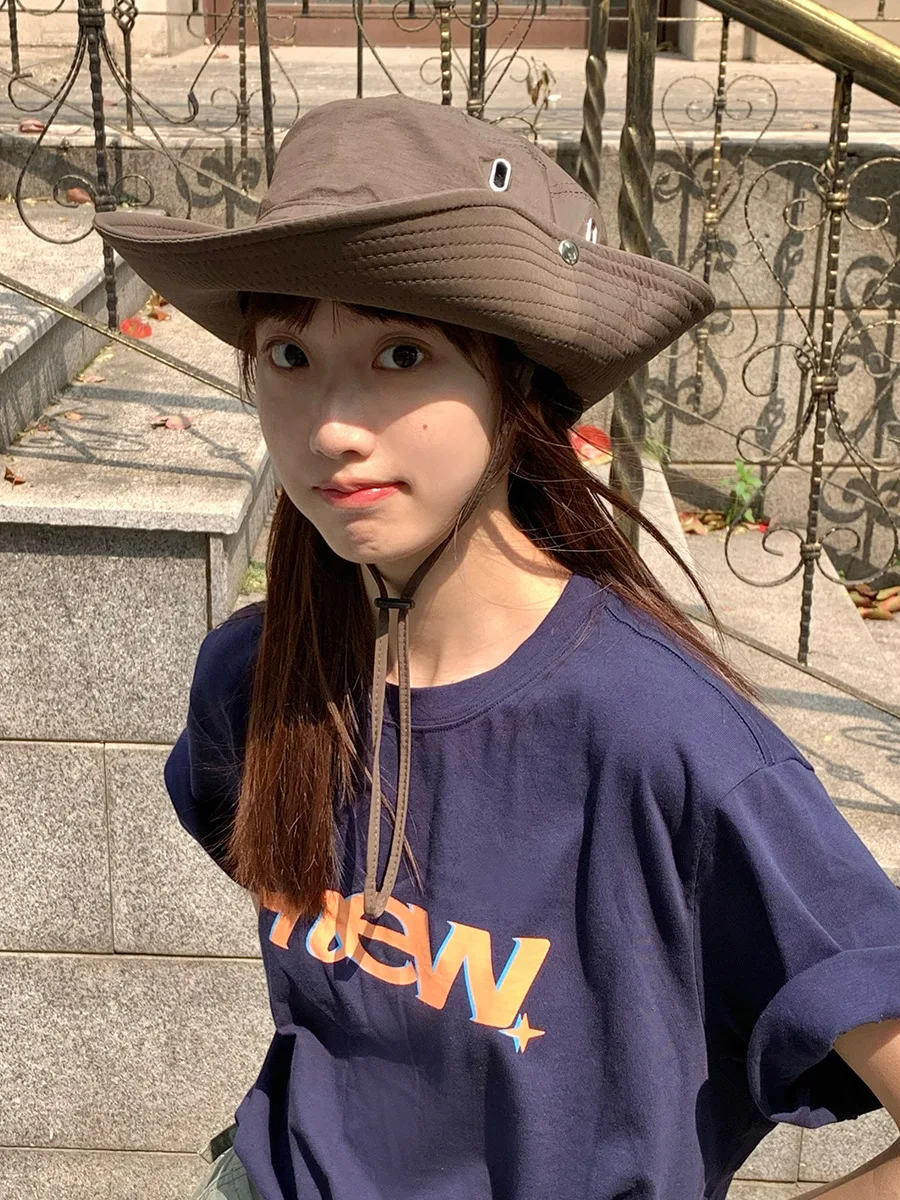 Wide Brim Quick Dry Bucket Hat for Outdoor Adventures Foldable Sun Protection Cap for Camping Hiking Fishing & Western Style