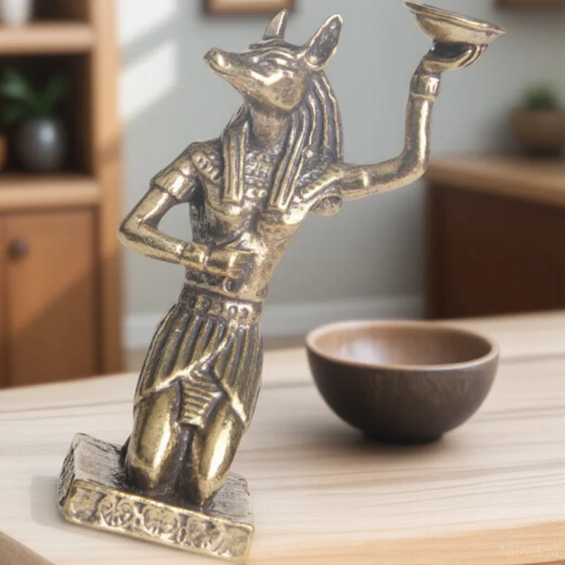 تمثال أنوبيس النحاسي الذهبي مادة ديكور مصر الإبداعية للاستخدام الداخلي والخارجي تماثيل نحاسية تمثال أنوبيس على شكل