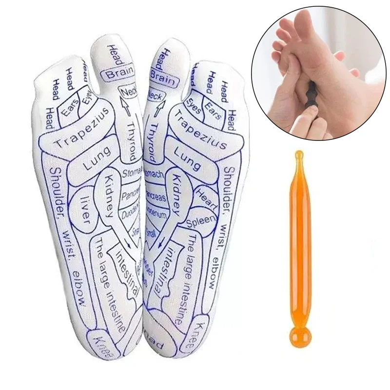 Reflexology Socks Gloves Hand Foot Massage Soothing Relaxing Therapy Pain Relief Improve Circulation Health Personal Foot Care