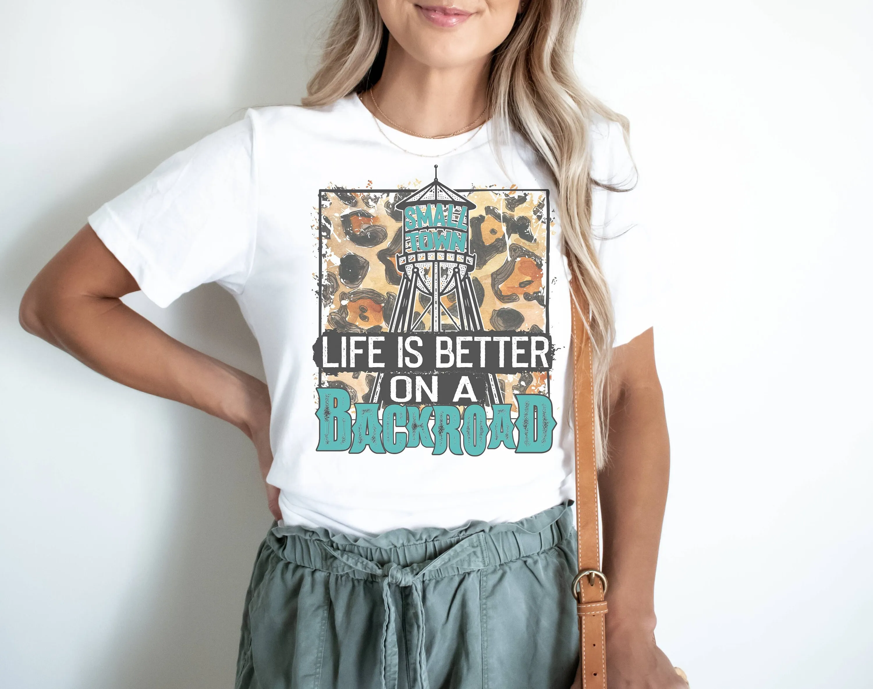 Life is Better on a Backroad Farm Mom T Shirt Farming Farmer Cow Country Western