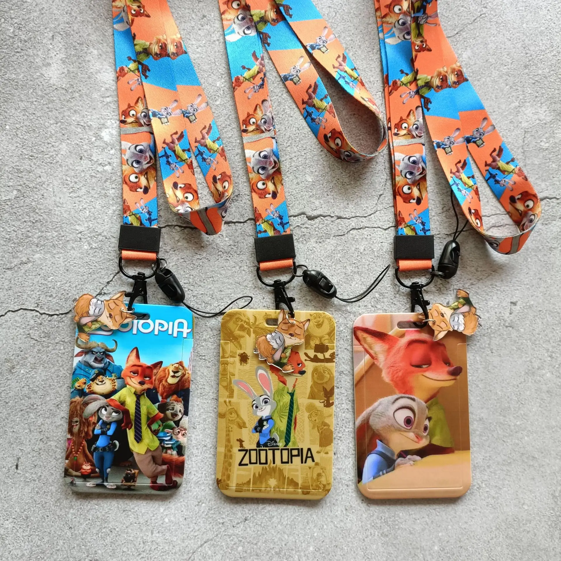 Disney Zootopia ID Badge Holder Lanyards Women Door Card Holders Neck Strap Keychain Pendant Credential Gift for Princess Girls