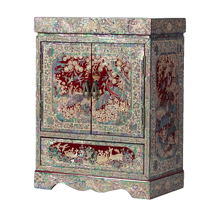 

Dian jewelry box, lacquer, shell, intangible cultural heritage, retro wedding gift, jewelry cabinet.