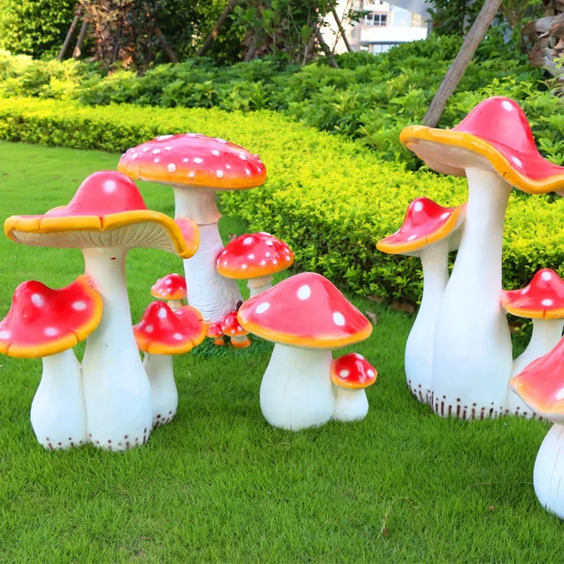 garden courtyard ornaments simulated plants mushroom landscape sculpture outdoor pastoral decorative lawn  resin crafts