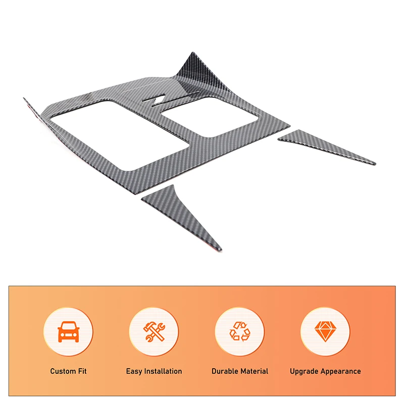 For 2023 BMW 7 Series water cup holder decorative panel ABS carbon fiber pattern 3-piece set (not suitable for US and European v