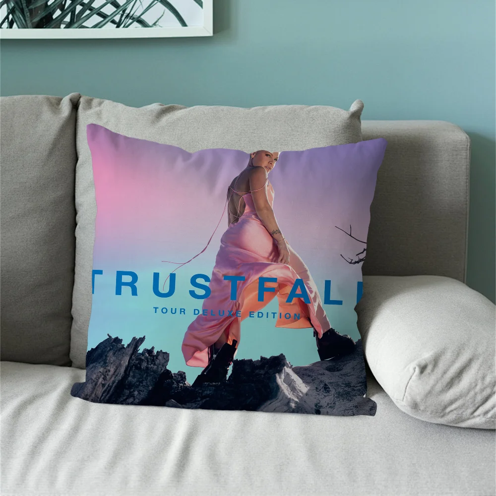 Classic Singer Pink Trustfall P!nk Pillow Case Sofa Living Room Bedroom Headboard Backrest Cushion Square Cushion Nap Time