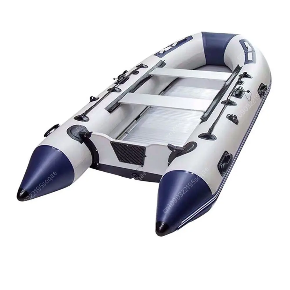 Barco de asalto engrosado, barco de pesca, lancha rápida de goma de 1,2mm, parte inferior de aleación de aluminio