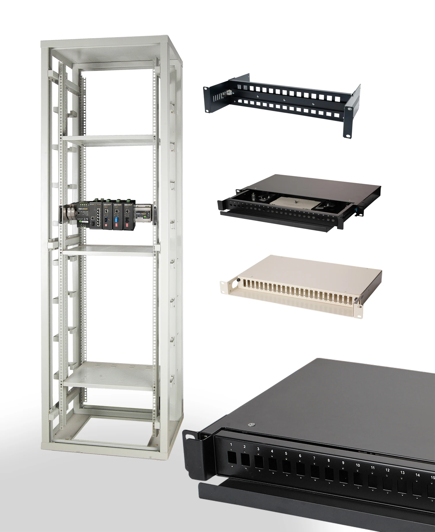 19-Inch Rack Converter for DIN Modules Depth Adjustable to 20.5cm to Consolidate Industrial Devices in Standard Cabinet