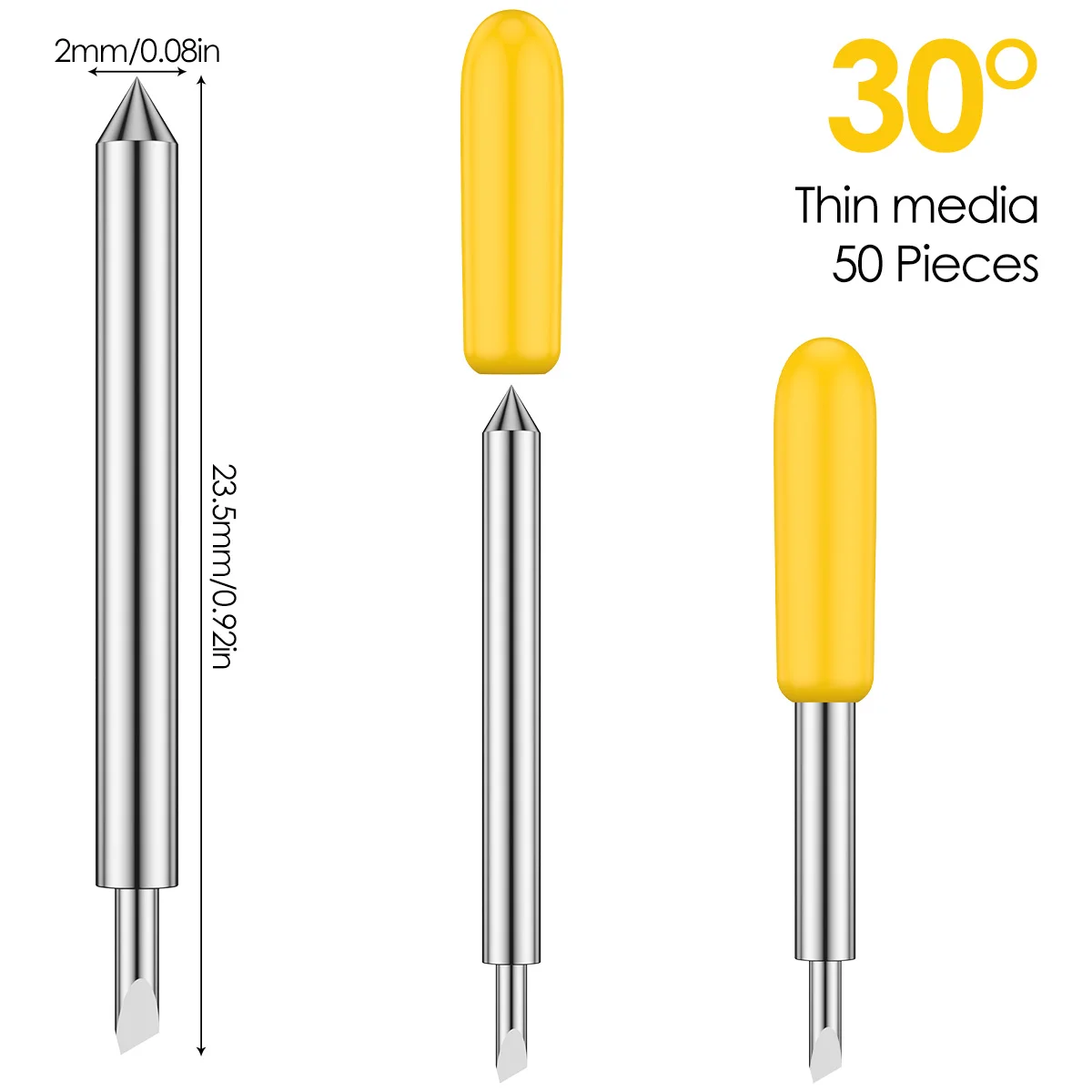 Imagem -06 - Lâminas de Substituição para Roland Cricut Lâminas de Faca Ferramentas Elétricas Corte Plotter 45 60 Graus 20 50 Pcs