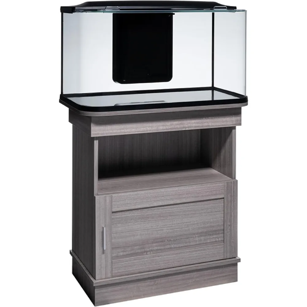 

Aquarium Stand, 20 Gallons, Features Enclosed Storage Area, Display Area, Back Panel Cutout, Modern Farmhouse Look.