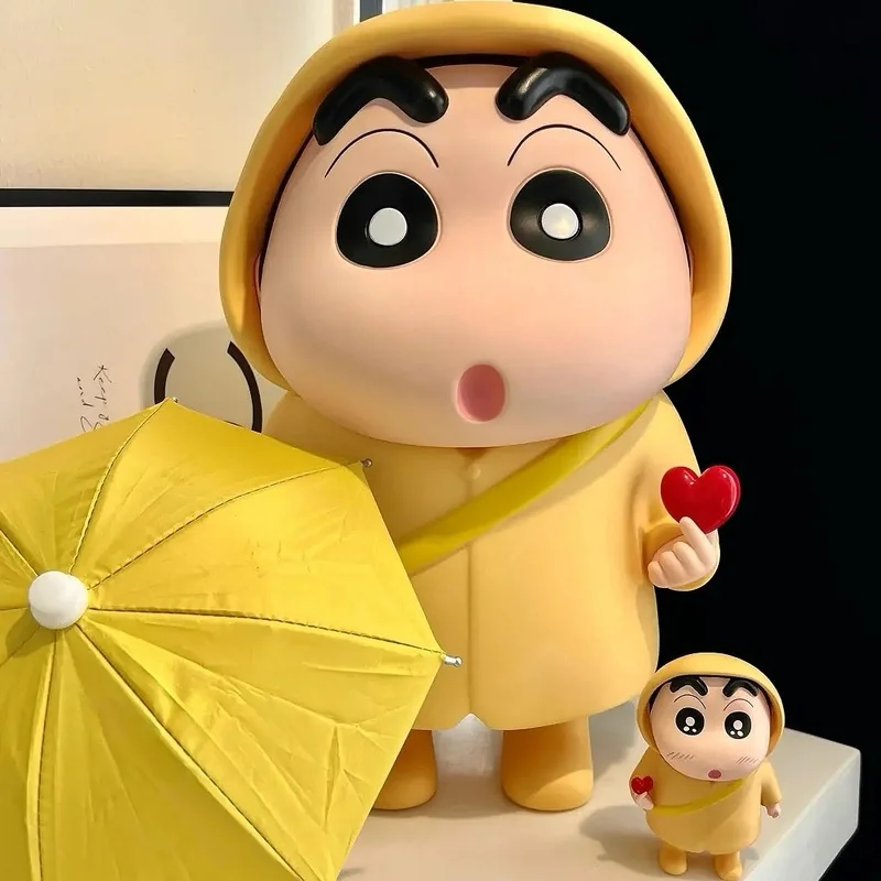 40 cm Crayon Shin-Chan grand imperméable Figure série modèle voiture ornement poupée Collection décoration Anime limité cadeaux d'anniversaire