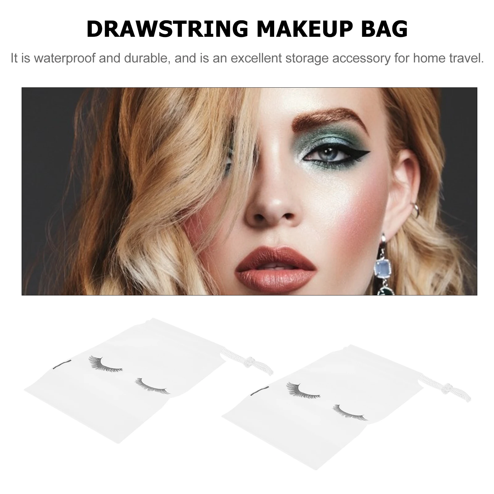 

50pcs Makeup Storage Bags Drawstring Waterproof Organizer Travel Toiletry Bag for Cosmetics Holdall Foldable Light Eva