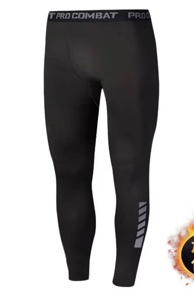 

Men's Thermal Tights, Winter Fleece Lined Leggings, Elastic Compression Underwear, Lightweight Innerwear
