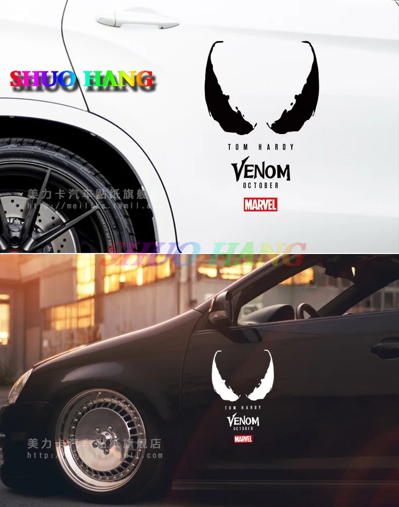 High-quality Creative Venom Auto Car Stickers American Rear Glass Reflective Car Decal Alliance Body Decal Vinyl Racing Car