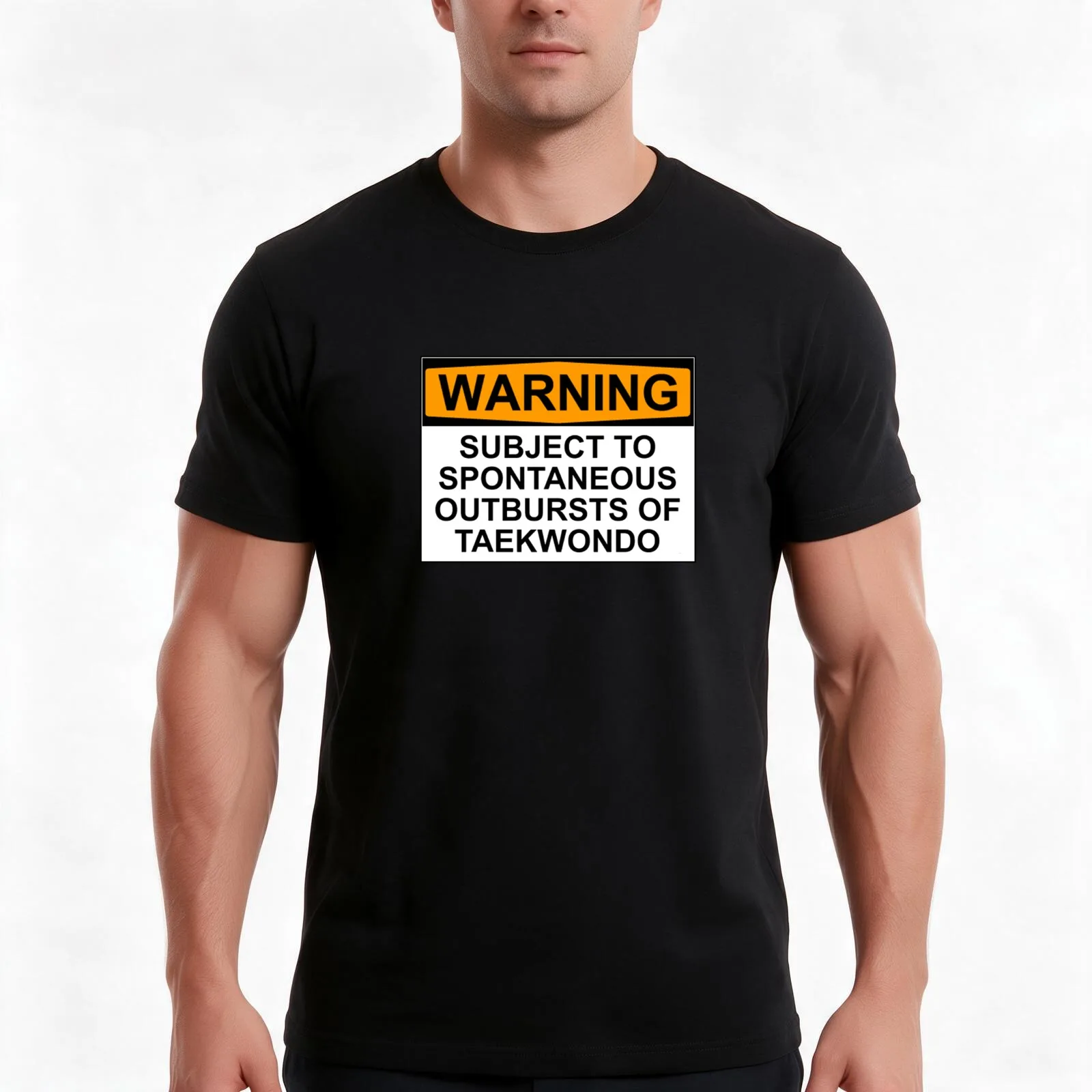 WARNING: SUBJECT TO SPONTANEOUS OUTBURSTS OF TAEKWONDO T-Shirt, Summer Casual Cotton Tee, Oversized Streetwear Tops, 100% Cotton