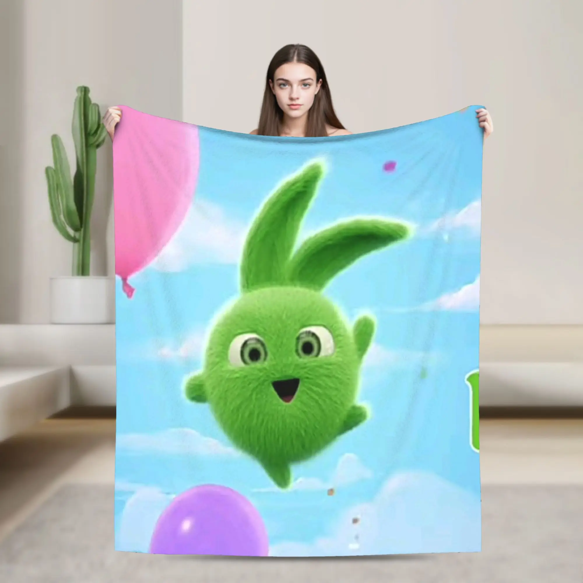 Comfortable Sunnys Bunnies cartoon Blanket Merch Home Decorative  Throw Blanket Super Warm Fleece for Outdoor