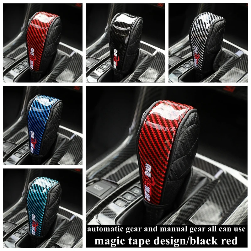 Hot Sale Car Gear Shift Knob Cover Protector Universal PU Leather Non-Slip Car Handbrake Protector Car Interior Accessories CSV