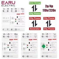 Din Rail 2P 4P 63A AC 220V AC 110V ATS PV Dual Power Automatic Transfer Switch Electrical Selector Switches Uninterrupted Power