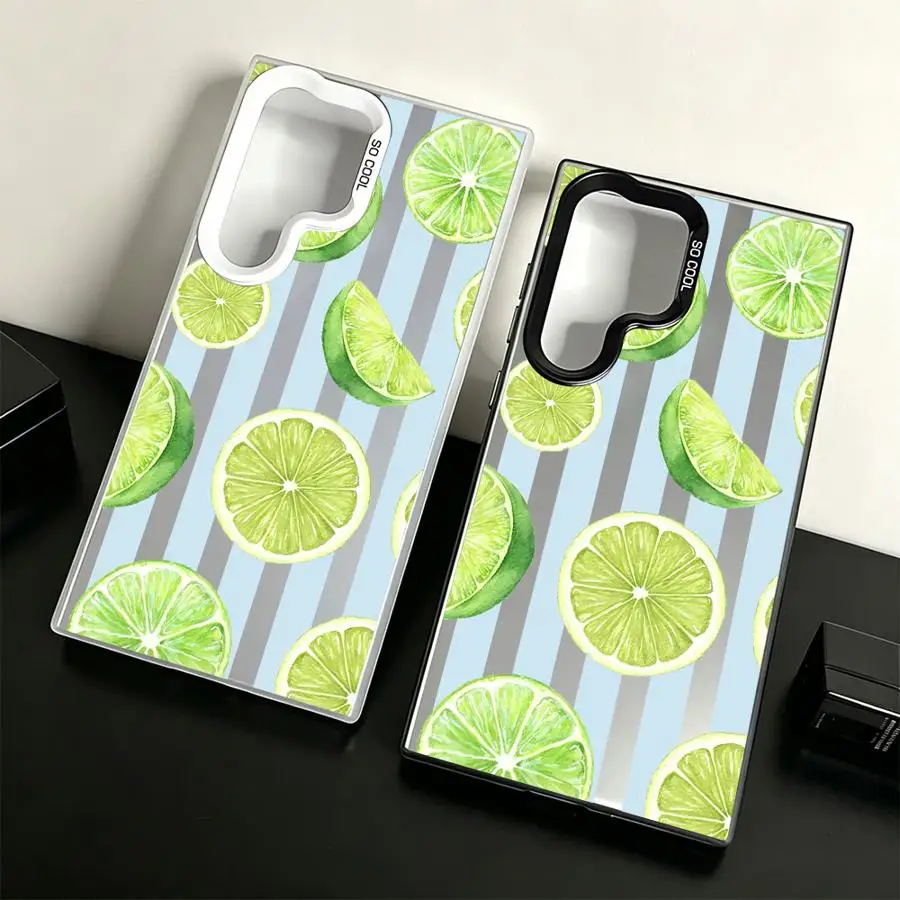 Case for Samsung Galaxy S26 S21 S23 Ultra S23 S24 FE Note 20 Ultra S22 S20 Plus S25 Edge Phone Cover Lime Light Blue