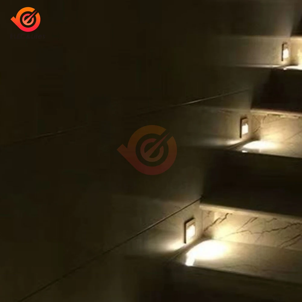 AC110-220V Intarsiato 86 Interruttore della luce da pavimento Controllo Lampada da parete a LED Lampada da incasso per corridoio Scala Passo Luce notturna Scala