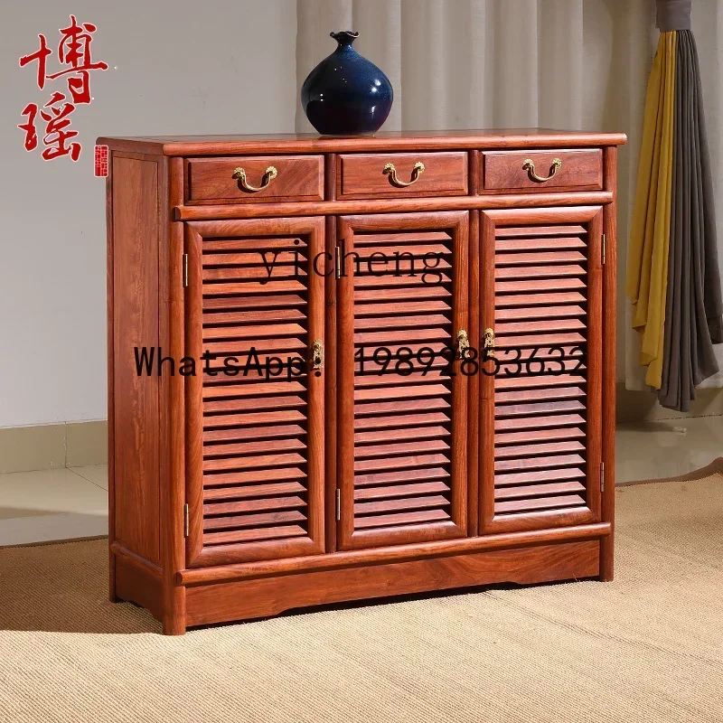 

b2 Rosewood Shoe Cabinet New Chinese Shoe Cabinet Solid Wood Bedroom Two-Door Three-Door Four-Door Hallway Cabinet