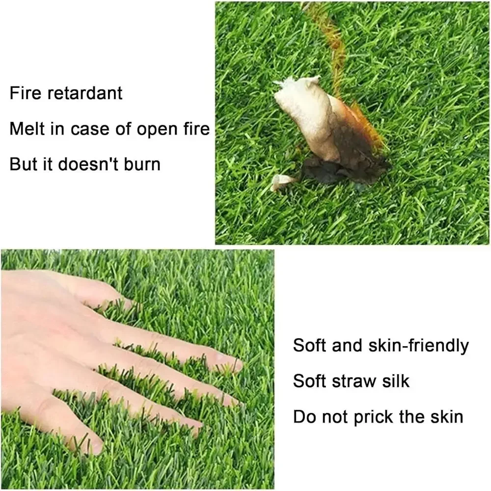 Indoor/Outdoor Artificial Grass Turf - 3cm Thick, Green, 120x12m, Cuttable with Drainage Holes