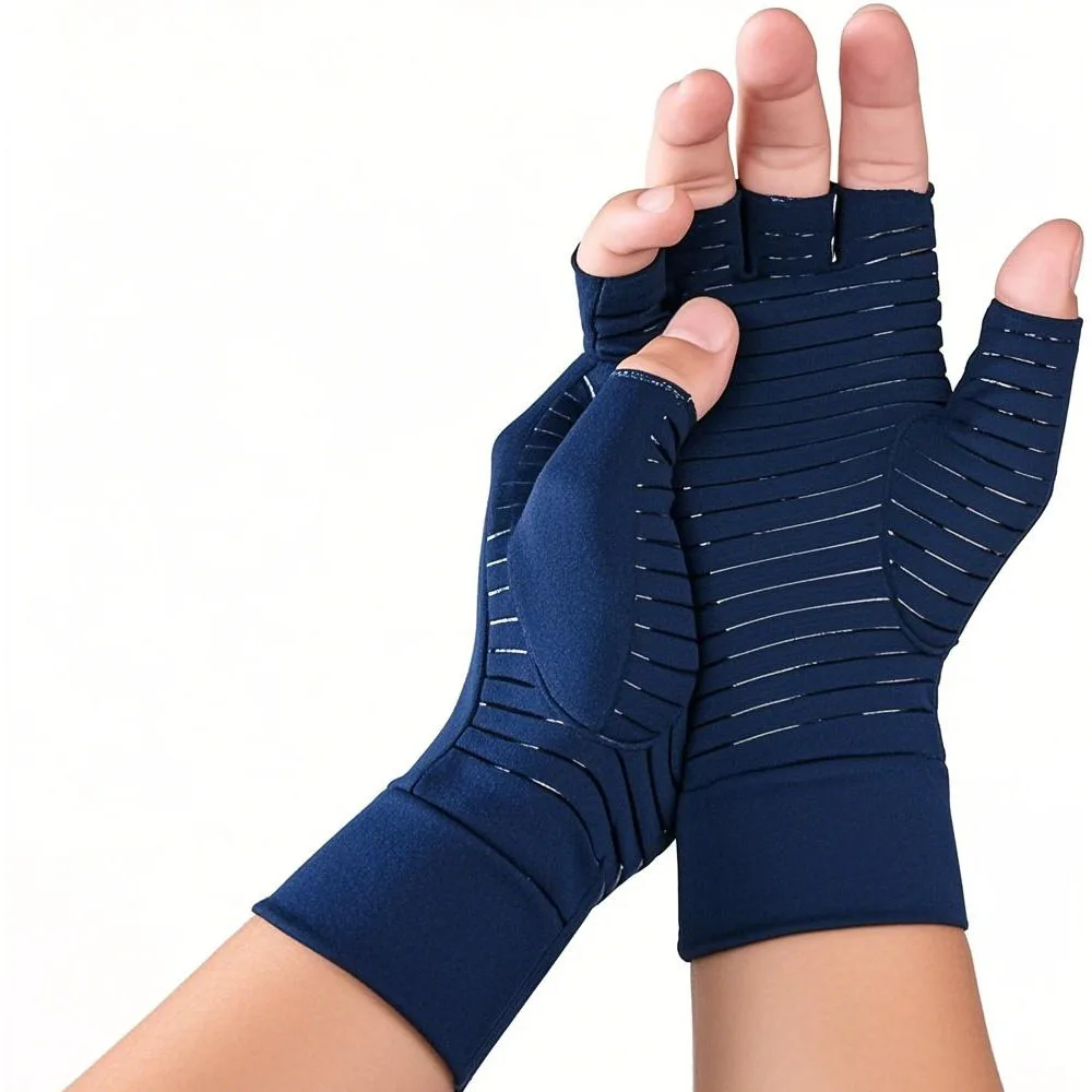 1 Paar Kupfer-Arthritis-Handschuhe zur Linderung von Handschmerzen, rheumatoider Arthrose, Schwellungen, Karpaltunnel, Kompressionshandschuhe