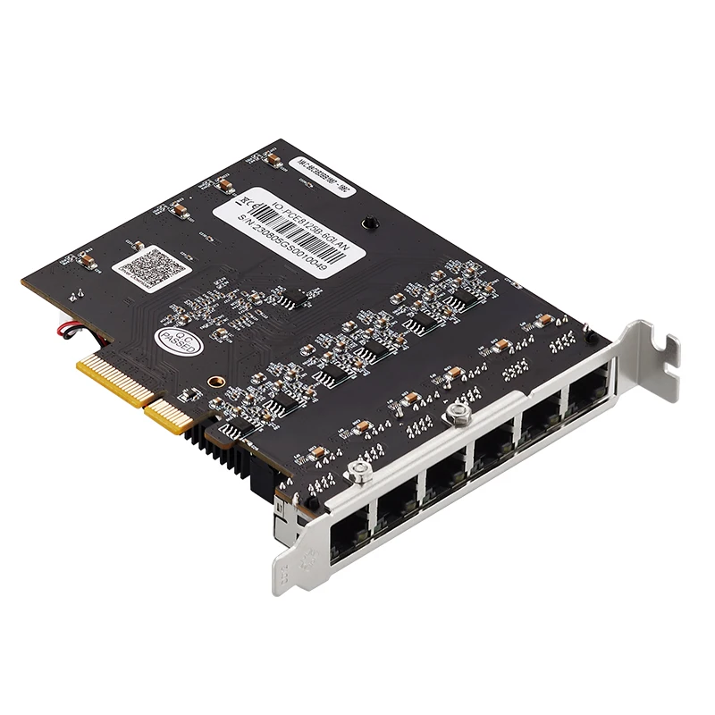 Tarjeta de red PCI Express de 6 puertos, PCIE X4 a 6 puertos RJ45 NIC RTL8125B Chip 10/100/1000M/2,5G, tarjeta Ethernet Gigabit para PC de escritorio