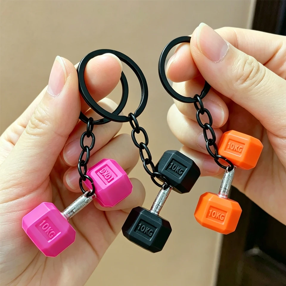 Chaveiro de Halteres ZAKOL, Chaveiro de Halteres 3D em PVC, Pingente Criativo para Chave de Carro e Mochila, Presentes para Entusiastas de Fitness
