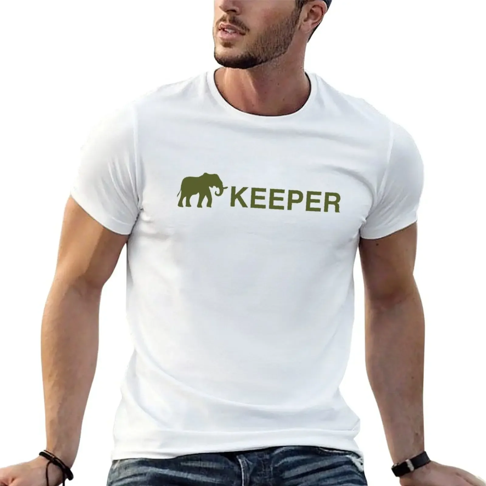 Elephant Keeper T-Shirt anime figures oversized graphic tee men clothes