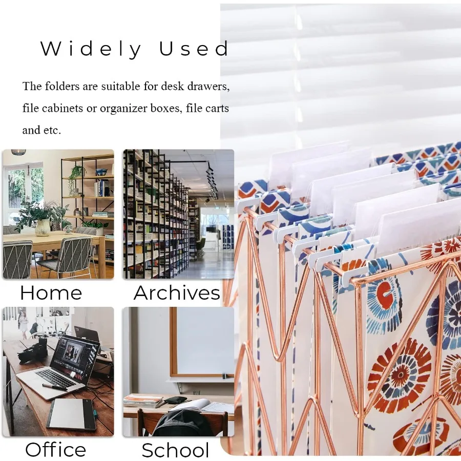 6 Pack Decorative Hanging File Folders Letter Size Marble Cute Hanging Folder Pretty File Folder Organizer for Filing Cabinet O