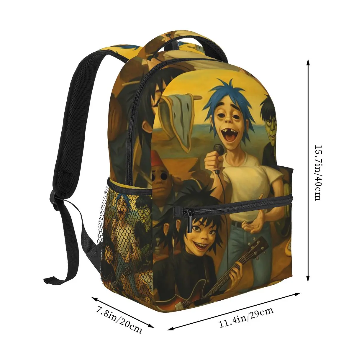 Alternative Surreal Rock Gorillaz Band Backpack Hot Sale Daypack Boys Girls BookBag School Bag Shoulder Bags for Men Women
