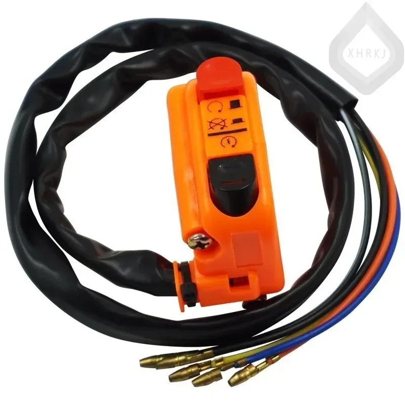 مفتاح مقود الدراجة النارية ATV العالمي الكلاسيكي مع مخرج لهب المبتدئ ومصباح LED مزدوج الفلاش