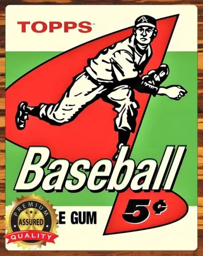 Topps Baseball - Bubble Gum 5 Cents - Rare - Metal Beer Sign