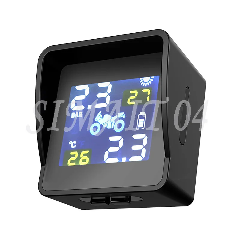 نظام مراقبة ضغط الإطارات اللاسلكي للدراجات النارية بعجلتين TPMS عالي الدقة لضغط الإطارات