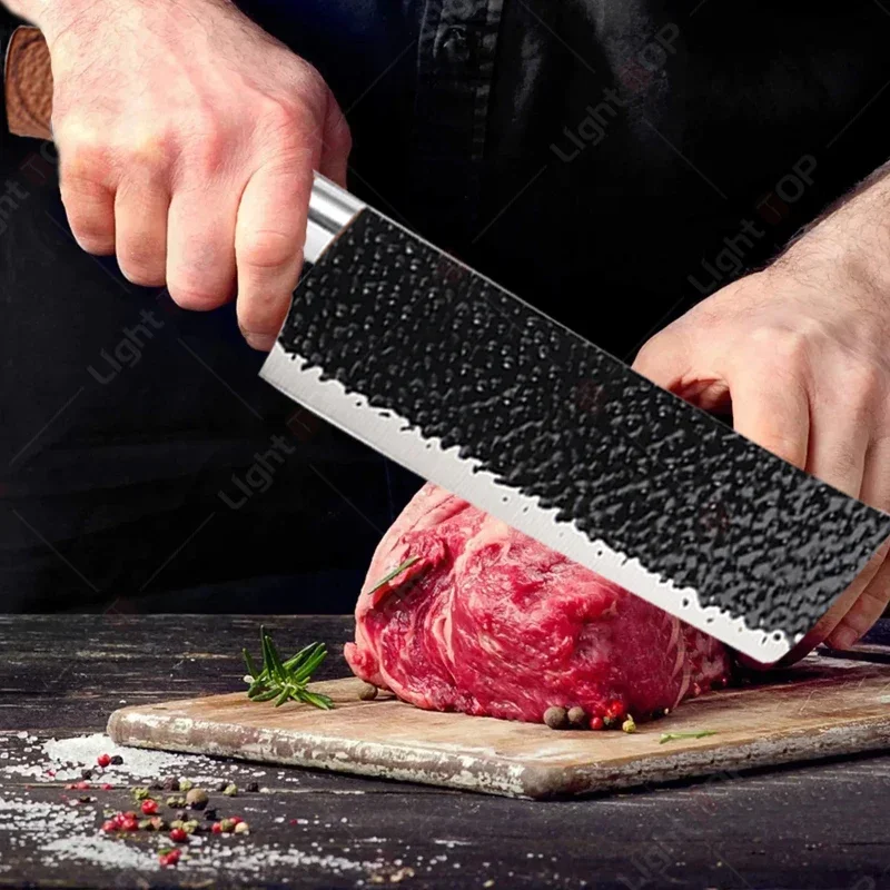 WXCOO Kitchen Knife Perfect for Meat Vegetable Cutting Handmade Forged Butcher Knife Household Chef's Knife Kitchen Fruit Knife