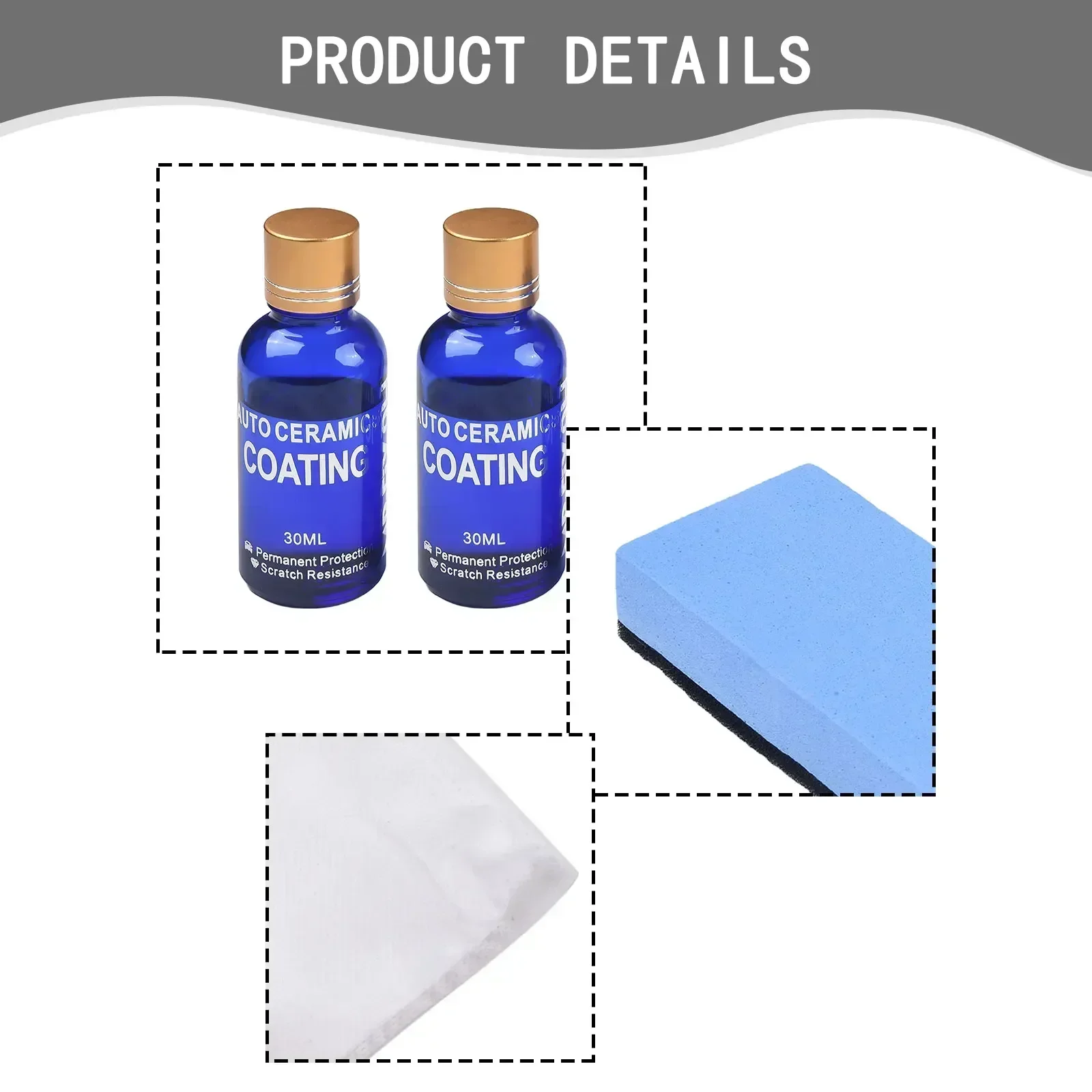 2Pcs 30ml 10H Anti-Scratch Auto Ceramic Glass Coat Liquid Hydrophobic Paints Care Polish Super Detail Coate For Car Styling