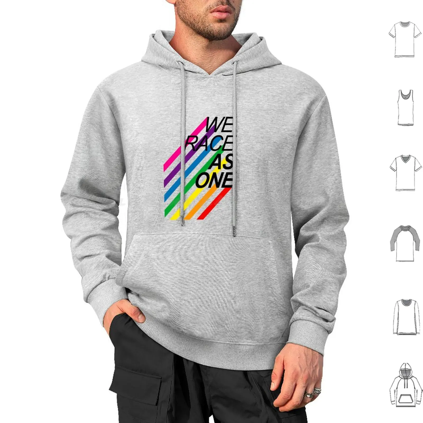 Rainbow Lines Hoodies Long Sleeve Lando Norris Drive To Survive Racing Race Sainz Grand Prix Sport Lewis Norris Lando