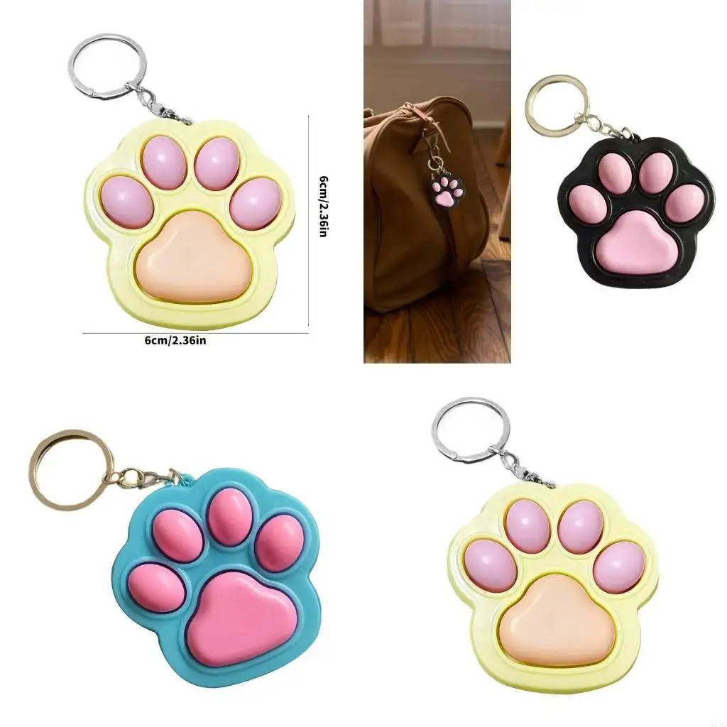 91AF Two Tone Claw Keychain Soft Press Stress Reliever for Keyring Backpack Office Sturdy Plastic Accessory