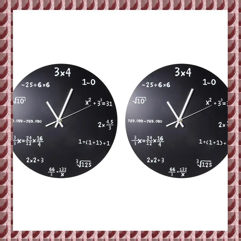 A95G 2X Wall Clock Acrylic Mathematical Formula Clocks Living Room Office Home Diy Decorations Wall Clock Modern Design