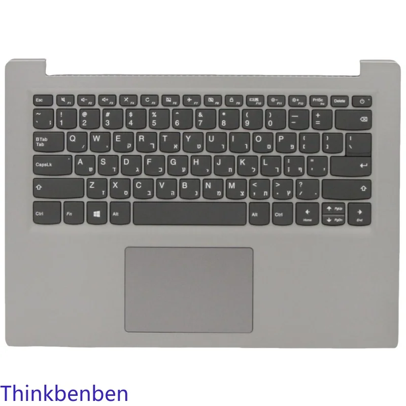 HB Hebrew  Israel Keyboard Grey Upper Case Palmrest Shell Cover For Lenovo S145 14 IWL 14AST 14API 14IGM 14IKB 14IIL 5CB0S17110