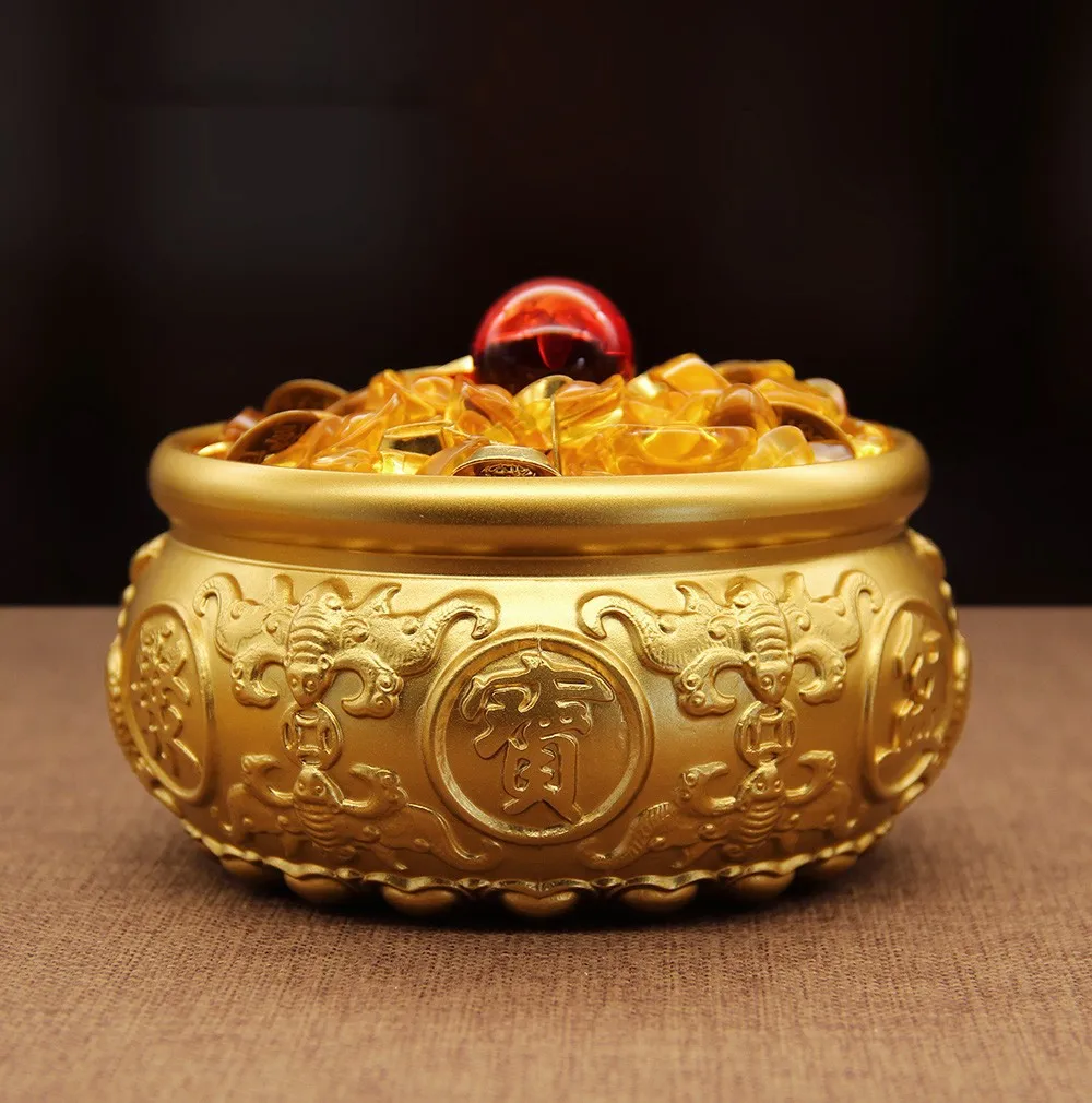 Brass Treasure Basin Ornament Home Ashtray Craft Office Decoration Auspicious Housewarming Gift Business Opening Gift