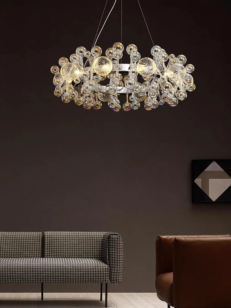 KaTe stainless steel glass pendant lamp with LED for interior lighting in living rooms, bars and hotels