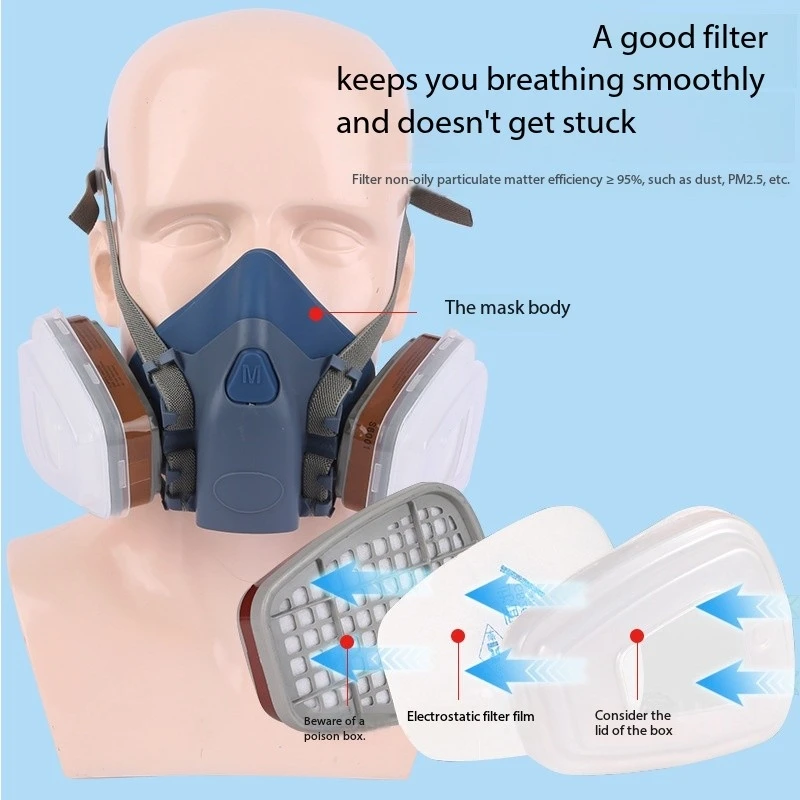 

The 7502 anti-spray paint spray dust respirator is a type of safety work protection mask.