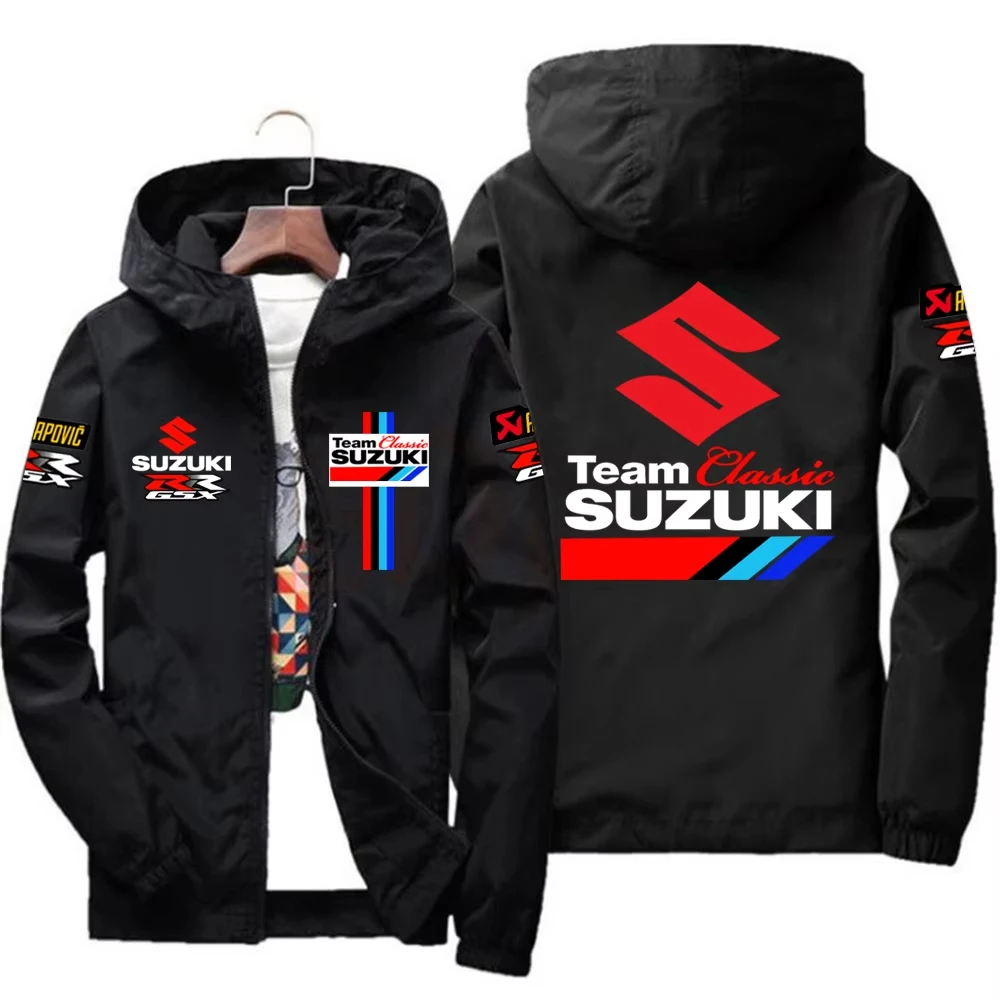 Suzuki Racing Men's Jacket Windproof Windbreaker Casual Fashion Sportswear for Spring Autumn Outdoor Activities Couple Friendly