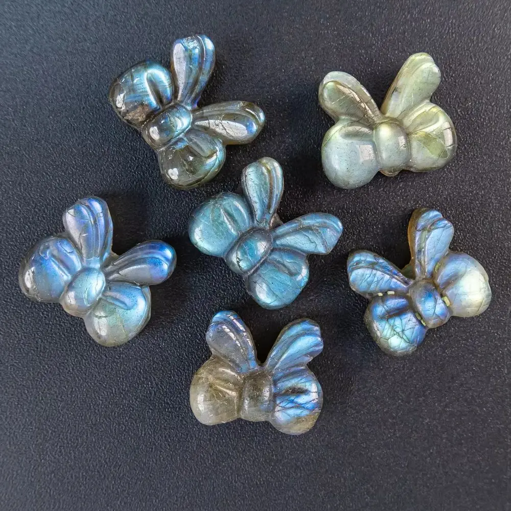 

Rainbow/Blue Flash Bow Labradorite Pendants 14X16X8mm Hand Carved For Jewelry Making Diy Bracelet Necklace Accessories