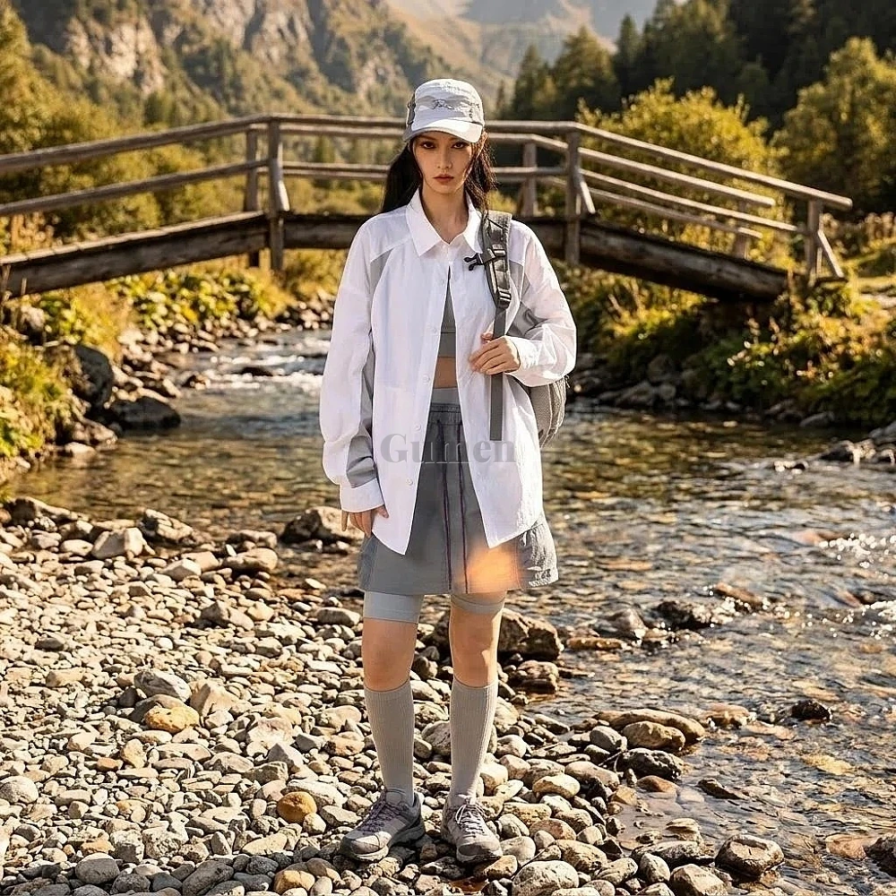 Men Women Summer Ultra-thin Outdoor Sports Sunscreen UPF50+ Skin Breathable Loose Casual Long Sleeve Quick Dry Shirt Jacket