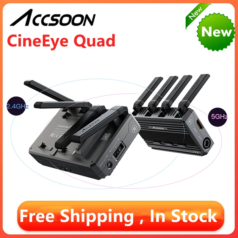 

ACCSOON CineView QUAD Wireless Video Transmission 2.4Ghz 5Ghz Dual Band HD 1080P60 SDI HDMI IN&Out Camara Monitor Supplies