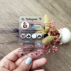 20-200PCS Custom Transparent PVC Business Card Colorful Printing Personalized LOGO Text Thank You Card Free DESIGN 0.38mm