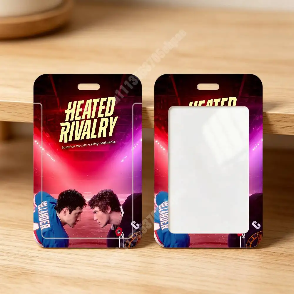 H-Heated R-Rivalry Ice Hockey Plastic Card Holder Staff ID Card Clear Transparent Campus Access Name Tag