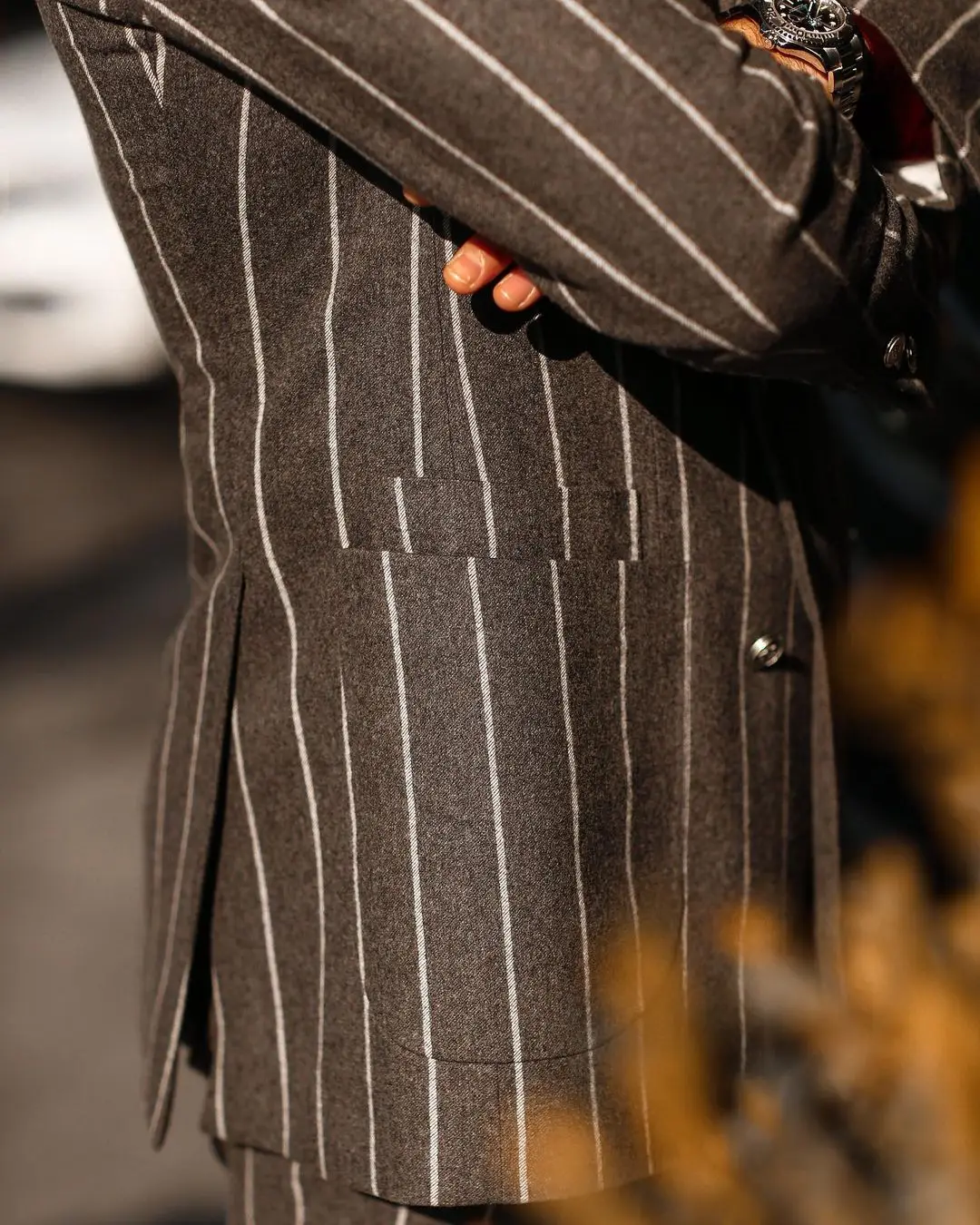 Nieuwste Gentleman Mannen Pakken Met Twee Stukken Streep Slanke Designer Wedding Formele Gelegenheid Smoking Jas En Broek